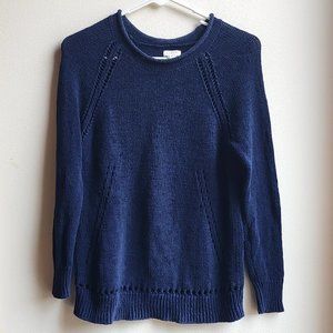 J.Crew Navy Scoop Neck Sweater Size Petite Small